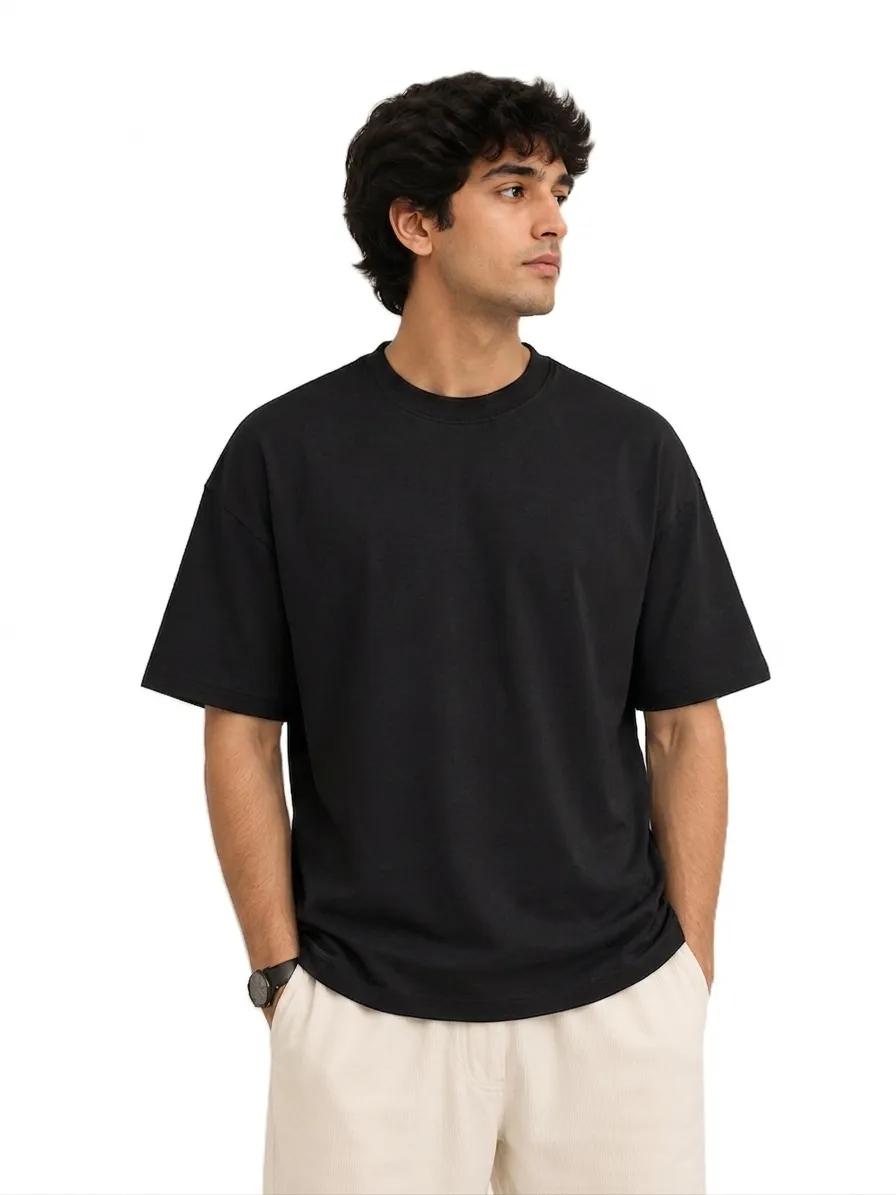 Unisex Drop Shoulder T Shirt 100% Combed Cotton